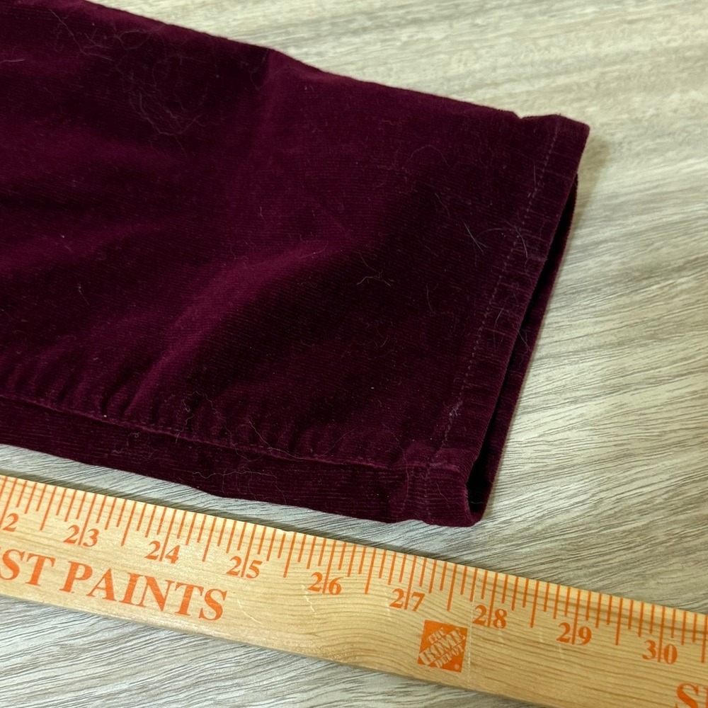Kut from the Kloth Women Corduroy Pants 12 Petite Burgundy Diana Skinny Classic - Picture 10 of 10